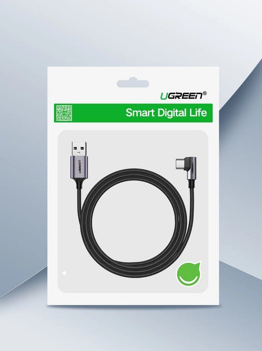 Ugreen US284 50941 USB-A (straight) / USB-C (angled) 3A Cable 1m - Gray