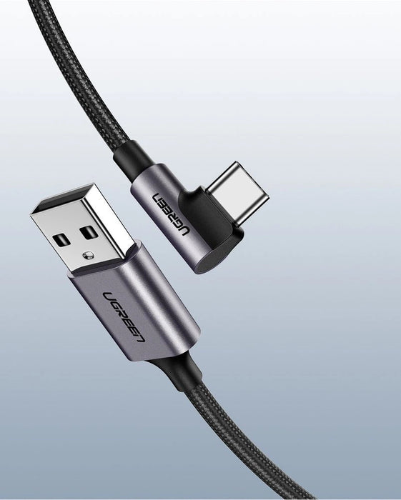 Ugreen US284 50941 USB-A (straight) / USB-C (angled) 3A Cable 1m - Gray