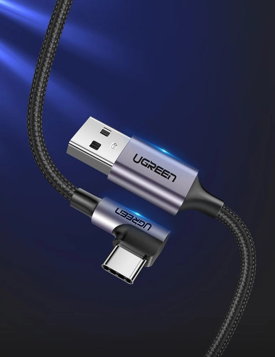 Ugreen US284 50941 USB-A (straight) / USB-C (angled) 3A Cable 1m - Gray