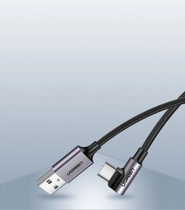 Ugreen US284 50941 USB-A (straight) / USB-C (angled) 3A Cable 1m - Gray