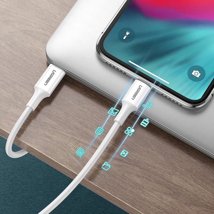 Ugreen US171 Lightning - USB-C MFi PD cable 20W 480Mb/s 1m - white