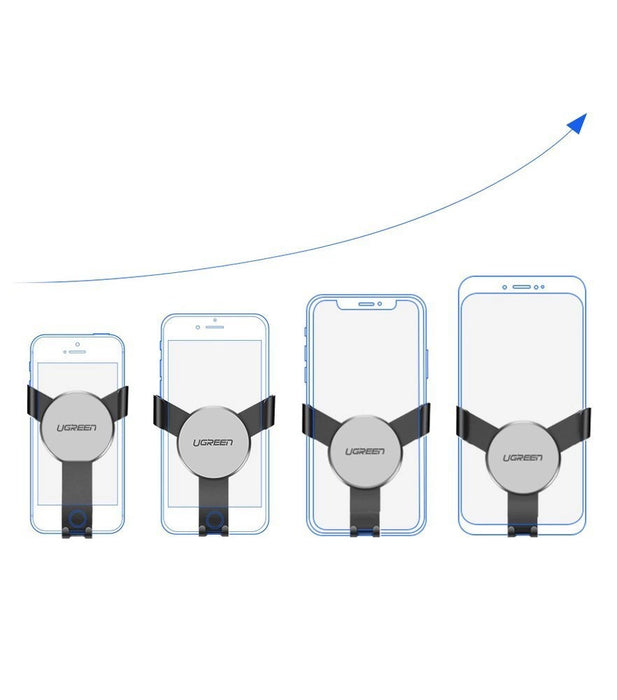 Ugreen LP130 40907 gravity phone holder for car air vent - silver