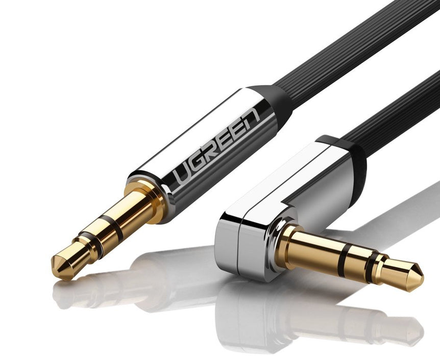 Ugreen flat cable audio cable AUX 3.5mm mini jack 1m silver (10597)