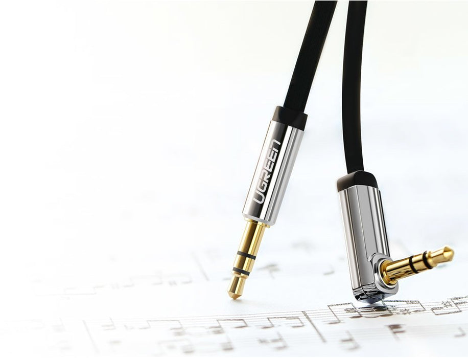 Ugreen flat cable audio cable AUX 3.5mm mini jack 1m silver (10597)