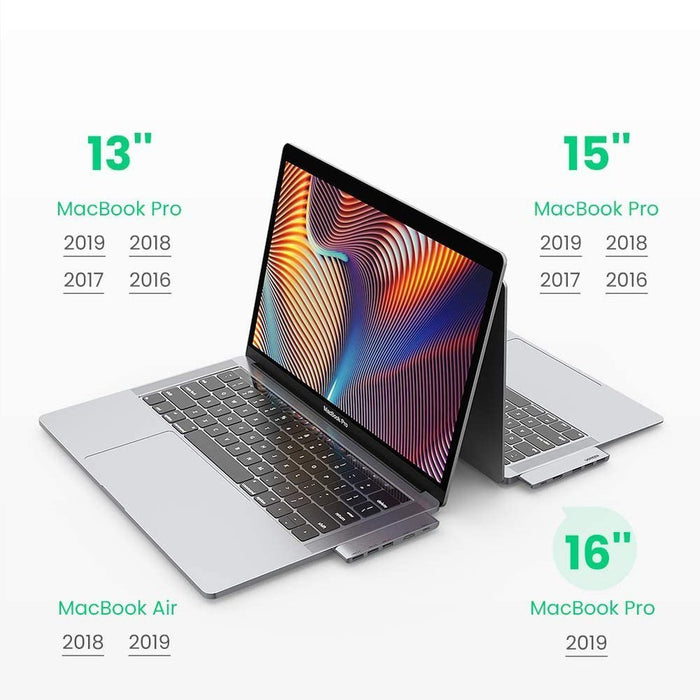 HUB Ugreen 60559 2x USB-C / USB-C PD (Thunderbolt 3, 100W, 4K 60 Hz, 10 Gbps) / HDMI 4K 30 Hz / 3x USB 3.0 for MacBook Pro / Air - Gray