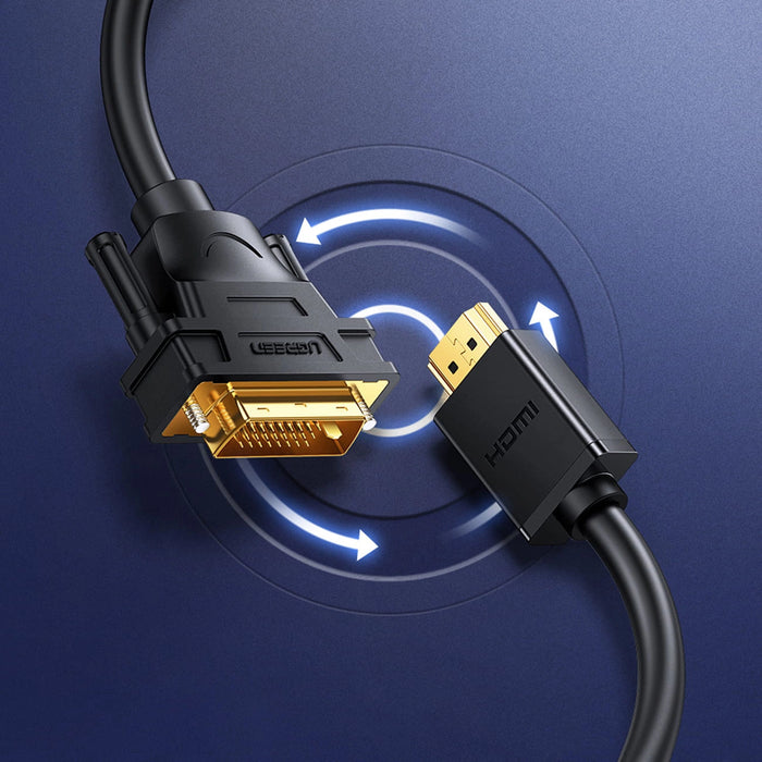Ugreen HD106 DVI 24+1 pin / HDMI FHD 60Hz cable 1.5m - black (11150)