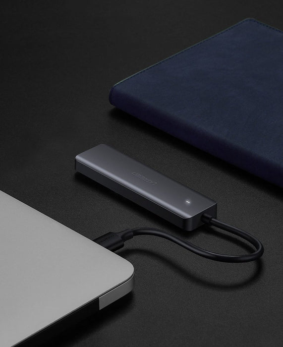Ugreen USB HUB - 4x USB 3.2 Gen 1 with micro USB power port gray (CM219 50985)