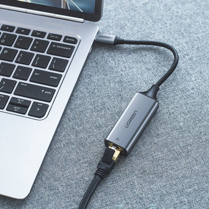 Ugreen external network adapter RJ45 - USB Type C (1000 Mbps / 1 Gbps) Gigabit Ethernet gray (CM199)