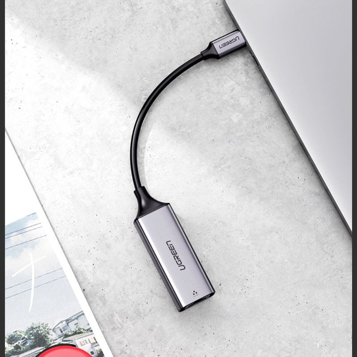 Ugreen external network adapter RJ45 - USB Type C (1000 Mbps / 1 Gbps) Gigabit Ethernet gray (CM199)