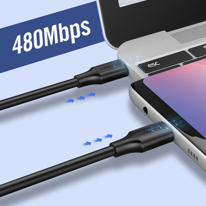 Ugreen US286 USB-C - USB-C PD QC 3A 480Mb/s 2m Cable - Black