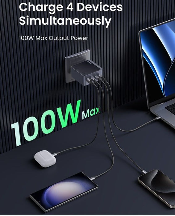 CHARGER 220V 3xUSB-C,1xUSB A,GaN,100W, X565 UGREEN