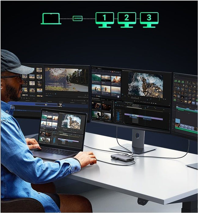 MULTIFUNCTIONAL ADAPTER 8in1 HDMI/DP/100WPD CM639 UGREEN