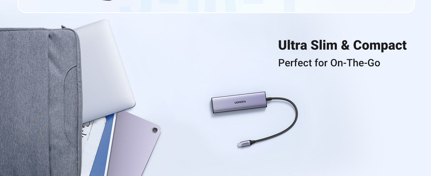 Multifunctional HUB 5in1 USB-C - HDMI 1.4 / 3 x USB-A / USB-C PD 100W Ugreen CM511 - gray