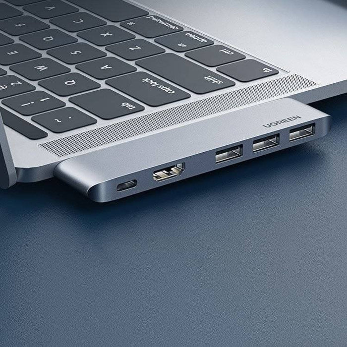 HUB Ugreen 60559 2x USB-C / USB-C PD (Thunderbolt 3, 100W, 4K 60 Hz, 10 Gbps) / HDMI 4K 30 Hz / 3x USB 3.0 for MacBook Pro / Air - Gray