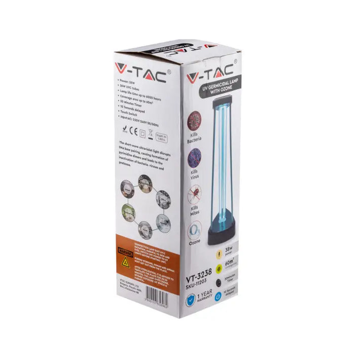 Ultraviolet lamp V-TAC VT-3238 - Бактерицидни лампи<<<Грижа за въздуха<<<Малки електроуреди за дома<<<ZoraSite
