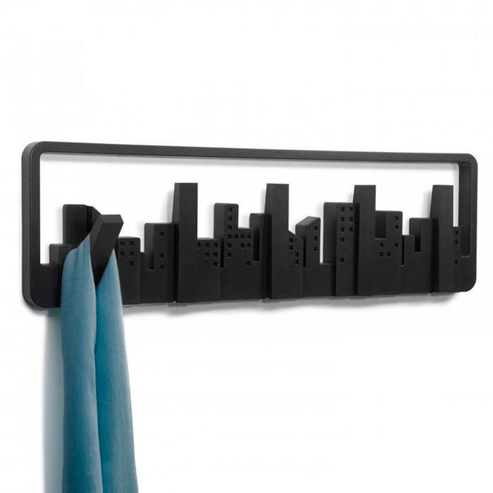 5-HOOK WALL HANGER SKYLYNE BLACK UMBRA