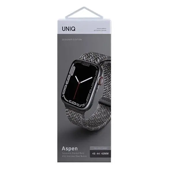 Uniq Aspen Braided Strap for Apple Watch 1/2/3/4/5/6/7/8/SE/SE2 44/42/45mm - Gray - Other cell phone
