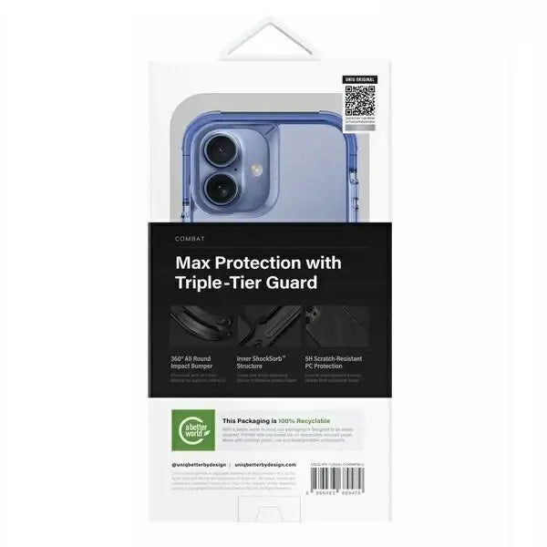 Uniq Combat iPhone 16 6.1’’ case Magclick Charging blue/pearl blue - Cell phone cases and covers<<<HurtelXML