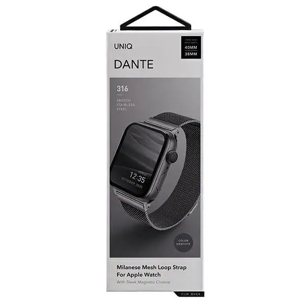 Uniq Dante Stainless Steel strap for Apple Watch 1/2/3/4/5/6/7/8/SE/SE2 38/40/41mm - graphite - Other cell phone