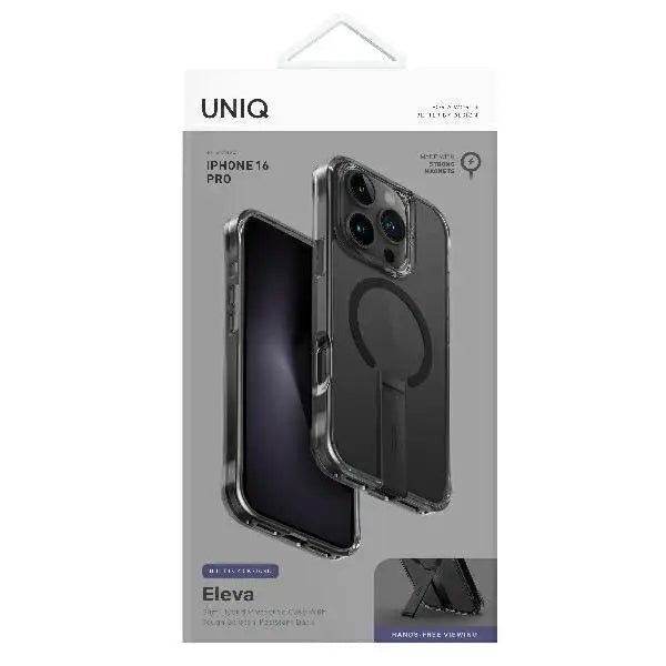 Uniq Eleva with Vertica Stand for iPhone 16 Pro - Black - Cell phone cases and covers<<<HurtelXML