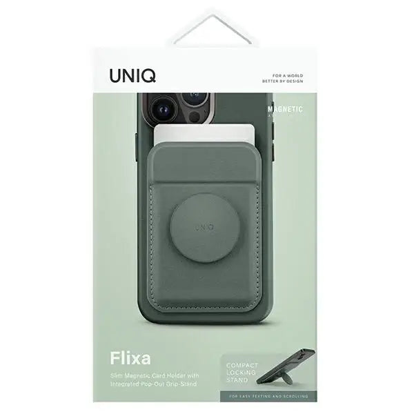 Uniq Flixa Magnetic Card Wallet with Stand Green/Lichen Green MagSafe - Others<<<HurtelXML