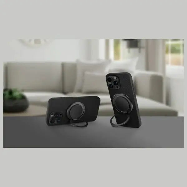 Uniq Gripfit Premium 360 Magnetic Mount&Kickstand Magnetic Holder black/carbon black - Cell phone holders<<<HurtelXML