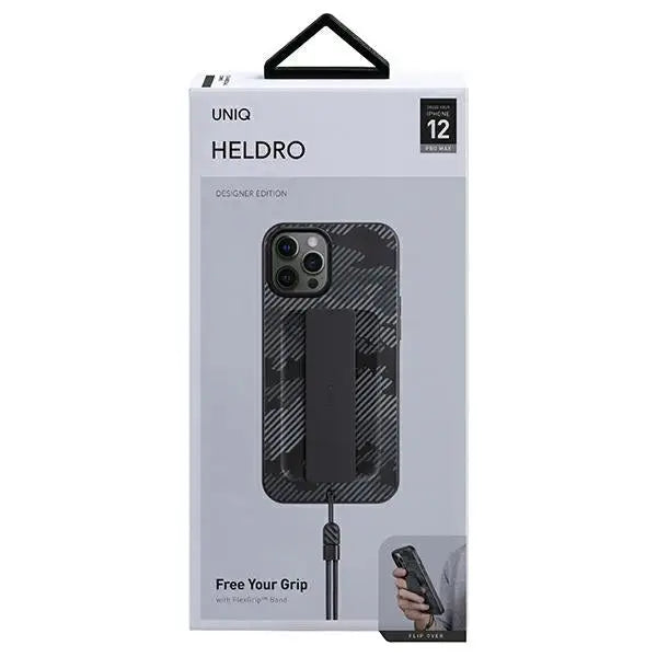 Uniq Heldro case for iPhone 12 Pro Max - black camouflage - Cell phone cases and covers<<<HurtelXML