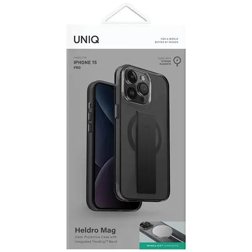 Uniq Heldro Mag Magclick Charging case for iPhone 15 Pro - black - Cell phone cases and covers<<<HurtelXML