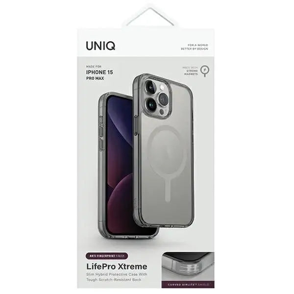 Uniq LifePro Xtreme Magclick Charging case for iPhone 15 Pro Max - gray - Cell phone cases and covers<<<HurtelXML