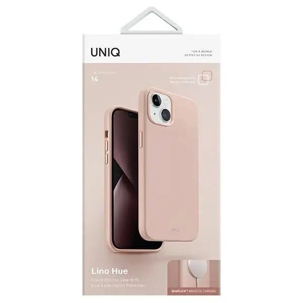 Uniq Lino Hue Magclick Charging case for iPhone 14 - pink - Cell phone cases and covers<<<HurtelXML