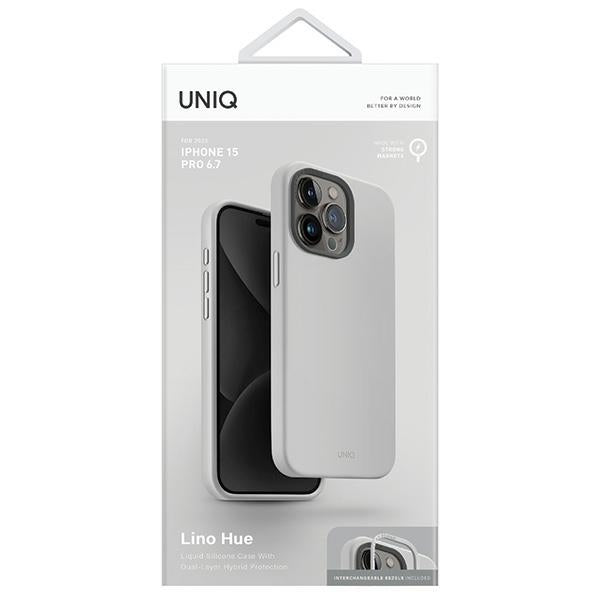 Uniq Lino Hue Magclick Charging case for iPhone 15 Pro Max - light gray - Cell phone cases and covers<<<HurtelXML