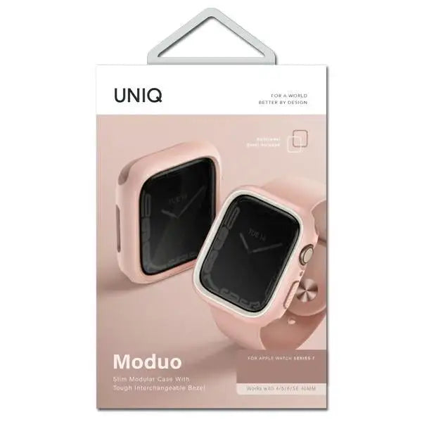 Uniq Moduo case for Apple Watch 4/5/6/7/8/SE/SE2 44/45mm - pink and white - Cell phone cases and covers<<<HurtelXML