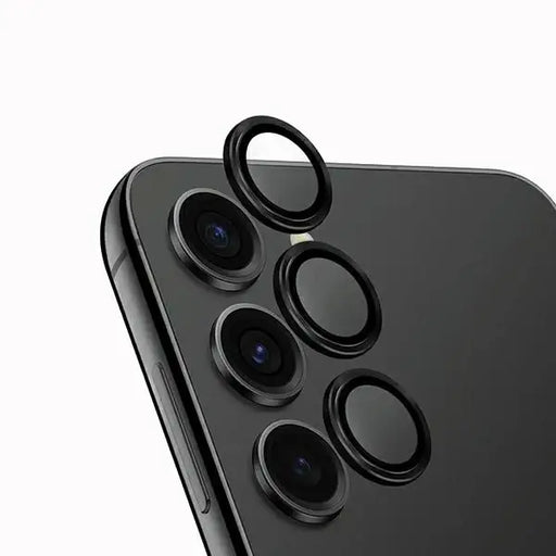 Uniq Optix Aluminum Camera Lens Protector for Samsung Galaxy S24+ camera lens with applicator - black - Cell phone
