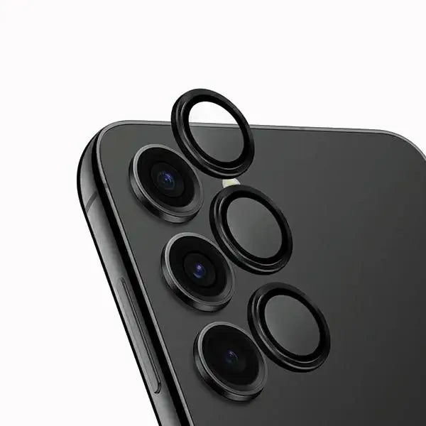 Uniq Optix Aluminum Camera Lens Protector for Samsung Galaxy S24+ camera lens with applicator - black - Cell phone