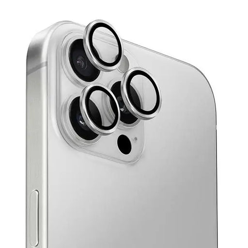 Uniq Optix Aluminum Camera Lens Protector iPhone 16 Pro 6.3’’ / 16 Pro Max 6.9’’ sterling silver camera lens glass
