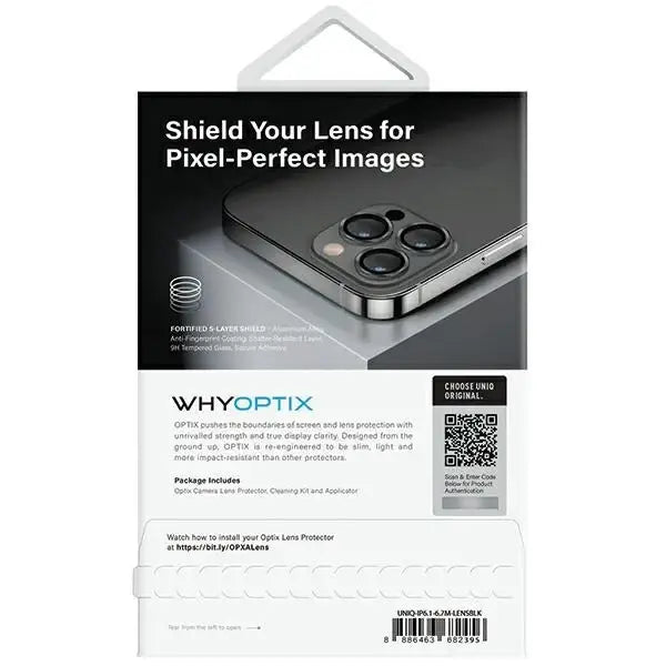 Uniq Optix Glass Aluminum Camera Lens Protector for iPhone 14 / 14 Plus Camera Lens with Applicator - Black - Cell