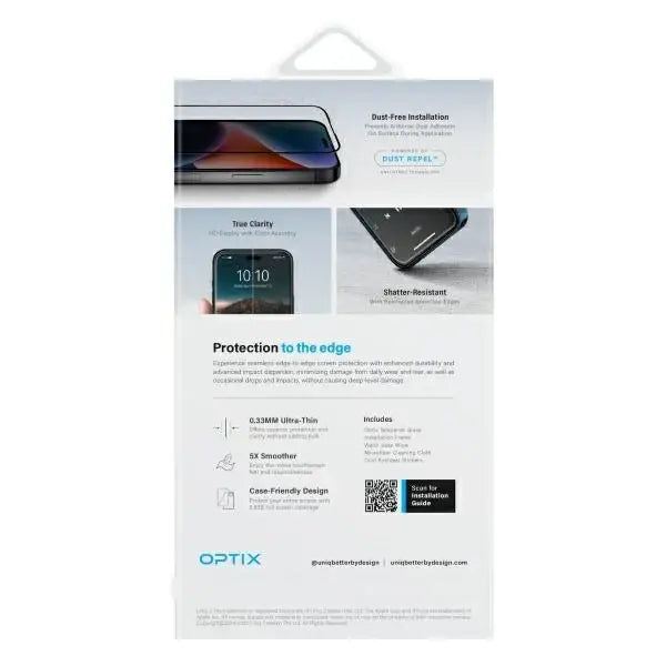 Uniq Optix Matte Tempered Glass with Applicator for iPhone 16 Pro Max - Cell phone tempered glass<<<HurtelXML