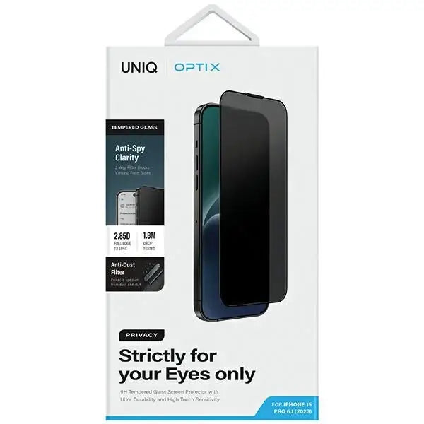 Uniq Optix Privacy tempered glass for iPhone 15 Pro with applicator - Cell phone tempered glass<<<HurtelXML