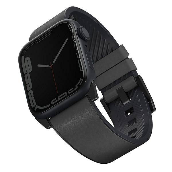 Uniq Straden Leather Hybrid Strap for Apple Watch 1/2/3/4/5/6/7/8/SE/SE2/Ultra 42/44/45/49mm - Gray - Other cell phone