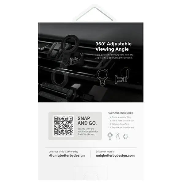Uniq Trelix Car magnetic car holder for air vent - black - Cell phone holders<<<HurtelXML