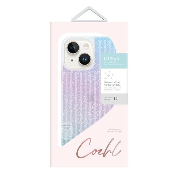 Uniq Coehl Linear case for iPhone 14 Plus - pink and blue