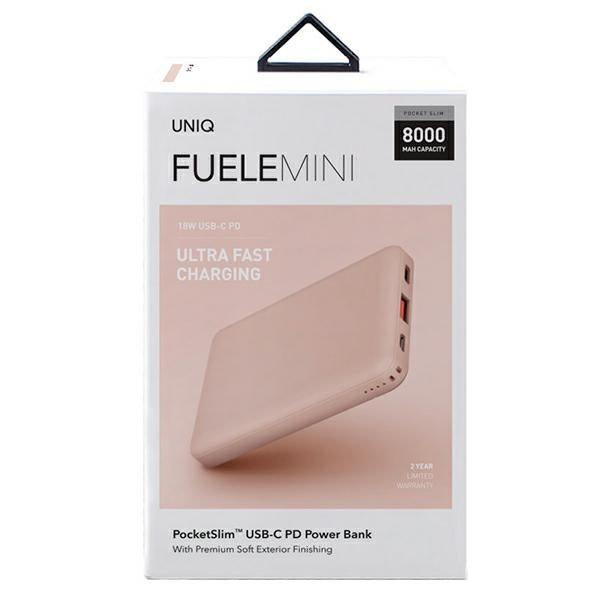 Powerbank Uniq Fuele mini 8000mAh USB-C 18W PD - pink