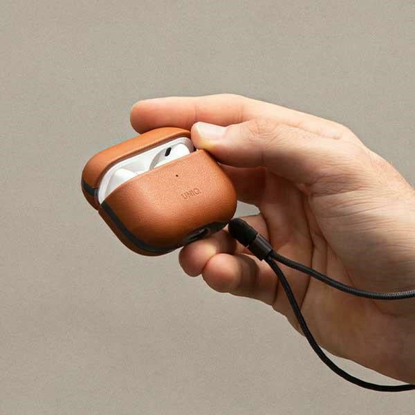 Uniq Terra Genuine Leather case for AirPods Pro 2 - brown