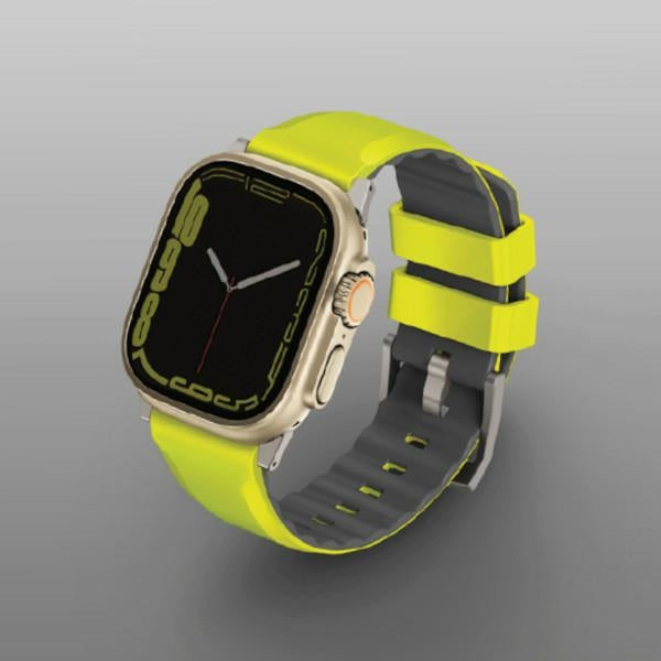 Uniq Linus Airosoft Silicone strap for Apple Watch 1/2/3/4/5/6/7/8/SE/SE2/Ultra 42/44/45/49mm - lime