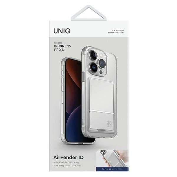 Uniq Air Fender ID Cardslot case for iPhone 15 Pro - transparent