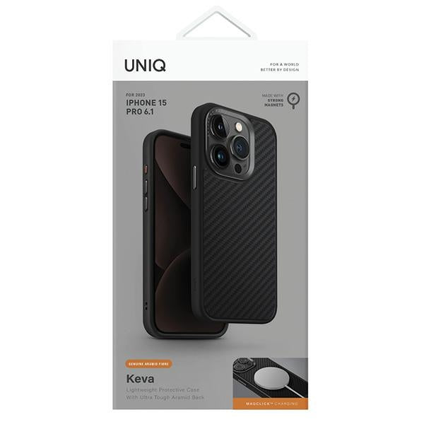 Uniq Keva Magclick Charging case for iPhone 15 Pro - black