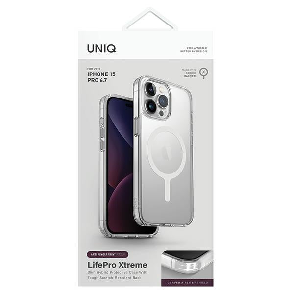 Uniq LifePro Xtreme Magclick Charging case for iPhone 15 Pro Max - transparent