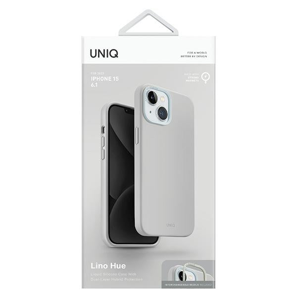 Uniq Lino Hue Magclick Charging case for iPhone 15 - light gray