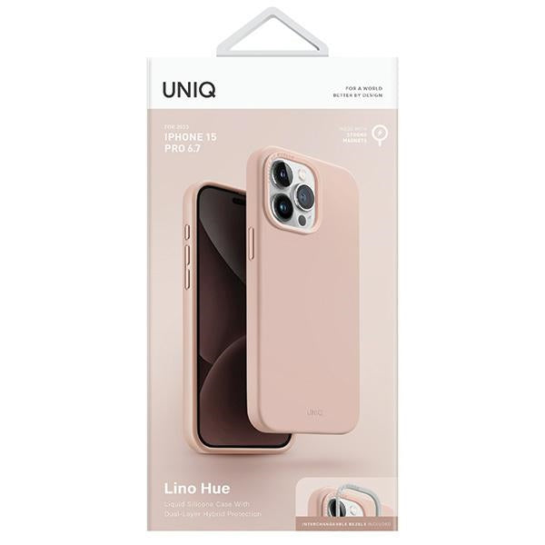 Uniq Lino Hue Magclick Charging case for iPhone 15 Pro Max - pink
