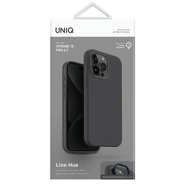 Uniq Lino Hue Magclick Charging case for iPhone 15 Pro Max - gray